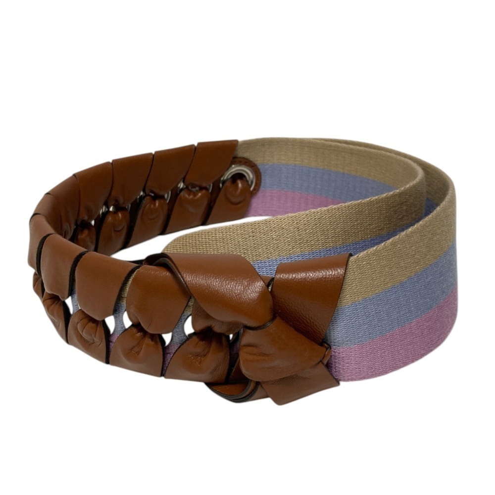 FENDI Strap You Leather Braided 8AV077 Brown Multicolor Women's